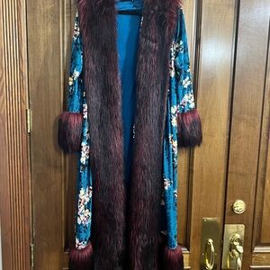 Jennafer Grace Penny Lane Faux Fur Trimmed, Lined, Long Coat
